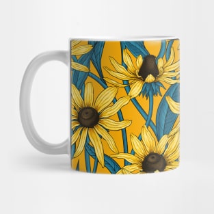 Yellow Rudbekia on yellow Mug